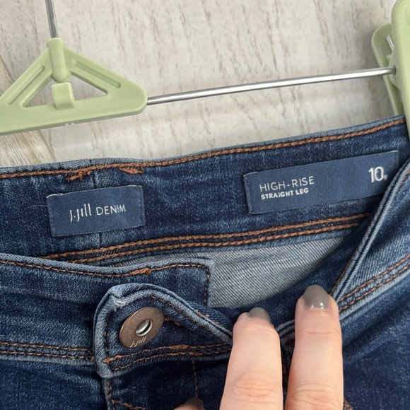 J. Jill High Rise Dark Blue Straight Leg Jeans Size 10R - Picture 4 of 11